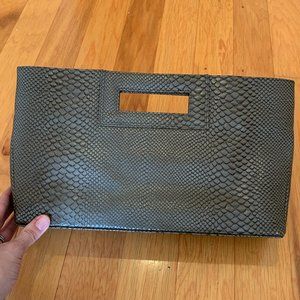 Grey 'Alligator' clutch